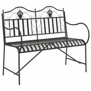 Panchina da Giardino | Panca da Giardino Nero 103,5 x 59 x 89 cm Acciaio