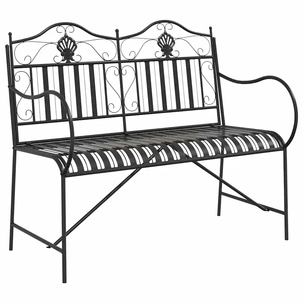 Panchina da Giardino | Panca da Giardino Nero 103,5 x 59 x 89 cm Acciaio