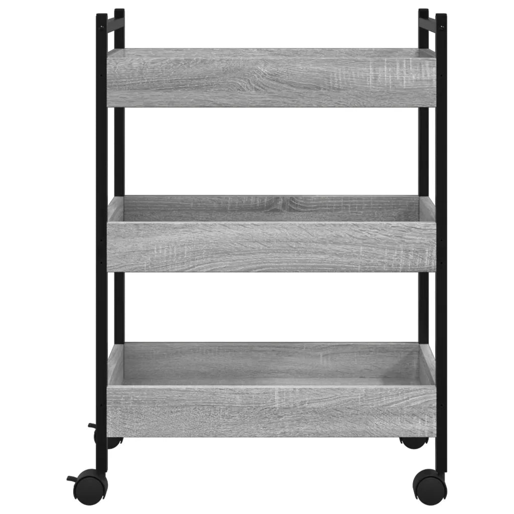 Carrello da Cucina-Scaffale per Cucina Grigio Sonoma 50x30x70 cm Legno Multistrato