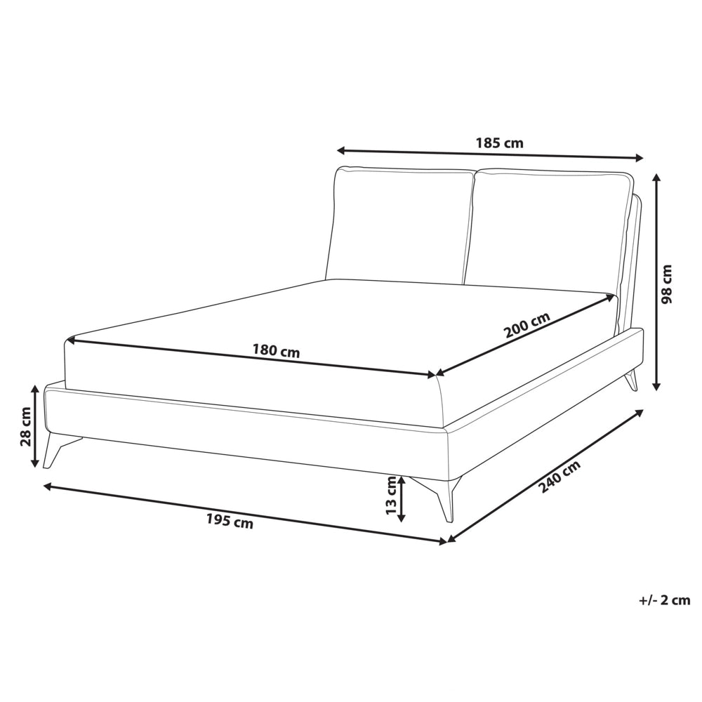 Letto imbottito moderno in velluto a coste grigio talpa 180 x 200 cm moderno elegante