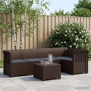 Divano da Giardino 5 Posti con Cuscini Stile Rattan PP Marrone 3444077