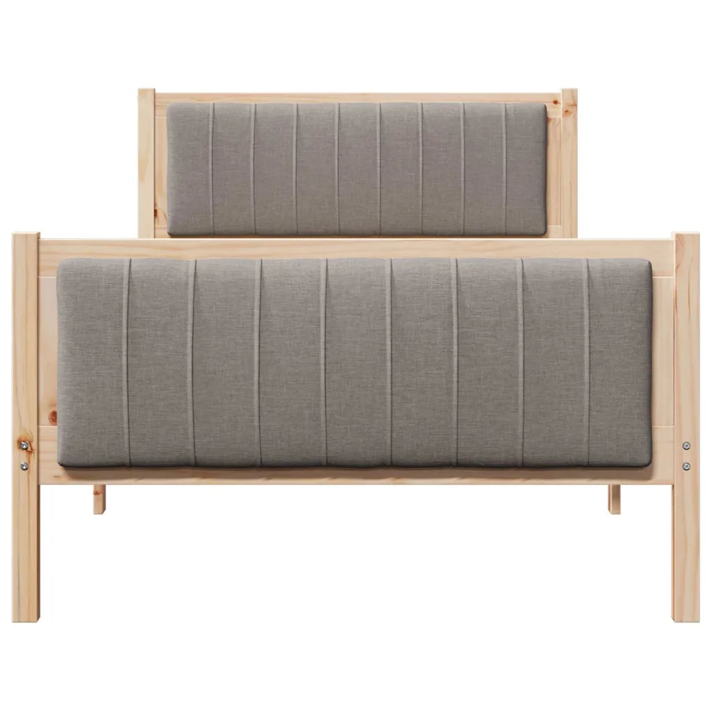 Struttura del Letto con testiera Marrone e taupe 100 x 200 cm