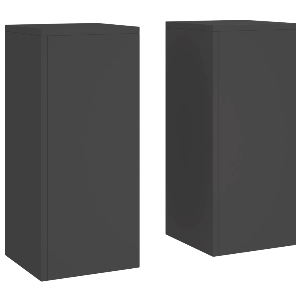 Supporti per Piante da Esterno Colonna 2 pz Nero 24x24x55 cm Acciaio