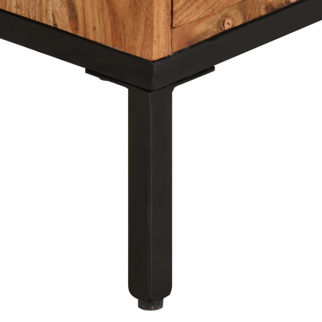 Mobile TV Marrone Miele e Grigio 110x30x50cm in Legno di Acacia cod mxl 24160