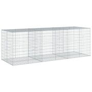 Gabbione recinto a gabbia muro di contenimento con coperchio 300 x 100 x 100 cm ferro zincato argento 02_0040149