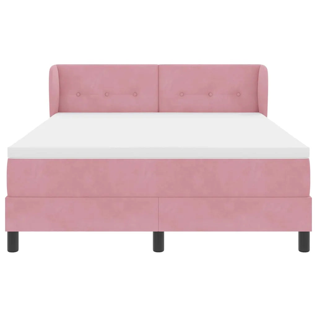 Letto a molle con testiera Rosa 160 x 200 cm Velluto 3340399