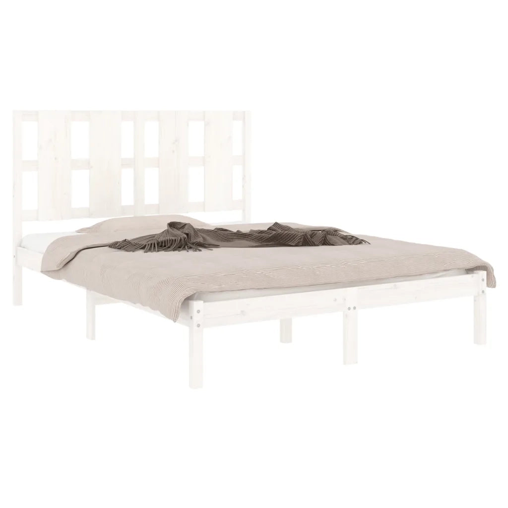 Giroletto senza Materasso-Struttura Letto Bianco 140x200 cm Legno Massello Pino 429079