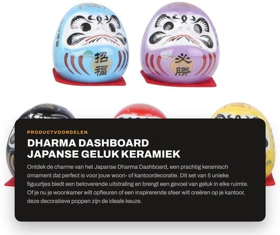 Decorazione Giapponese Dharma - Display Feng Shui - Decorazione per la Casa - Ceramica - Aspetto Unico - Ideale per lo Spazio di Lavoro