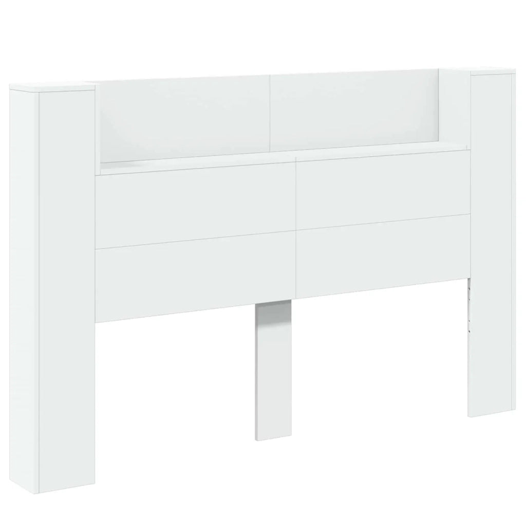 Testiera | Testata con Mobile e LED Bianco 160 x 16,5 x 103,5 cm
