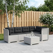 Divano da Giardino 5 Posti con Cuscini Stile Rattan PP Bianco 3444059