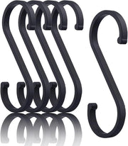 Sostegni per attrezzi da giardino - Ganci a S - per guardaroba cucina piccolo ufficio cucina bagno camera da letto - 5 pezzi - nero