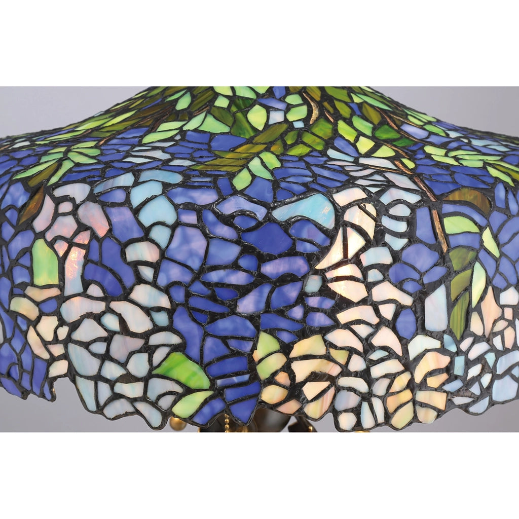 Lampada Da Scrivania Tiffany Coba Light Acciaio Bronzo Vintage 3 Luci E27