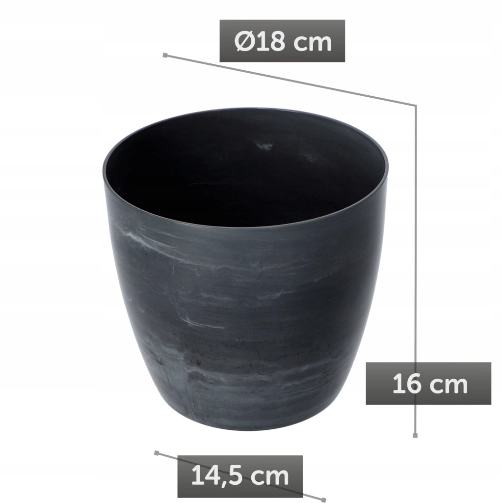 Coprivaso KADAX da 18 cm, vaso da fiori grigio effetto marmo, supporto per fiori da soggiorno