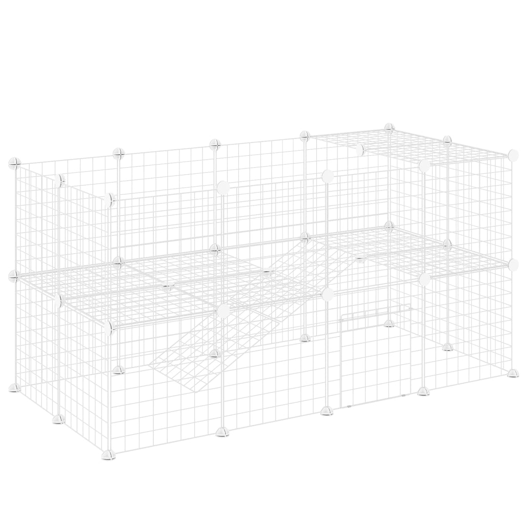 Recinto modulabile per animali domestici ¨C zephmum ¨C bianco 146x73x73cm