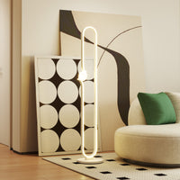 Lampada da Terra a LED Design ad Arco con Sfera in Vetro Luminosità Regolabile e Interruttore a Pedale Bianco