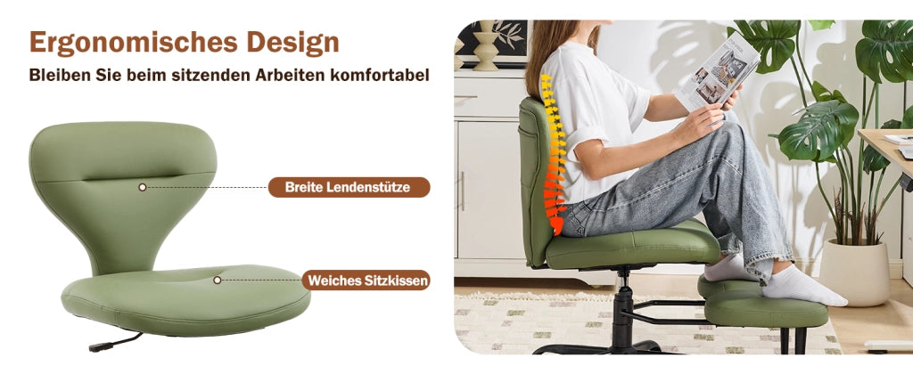 Set Sedie da Pranzo in Pelle Verde ¨C Minimal ¨C Schienale Largo Imbottito con Ruote