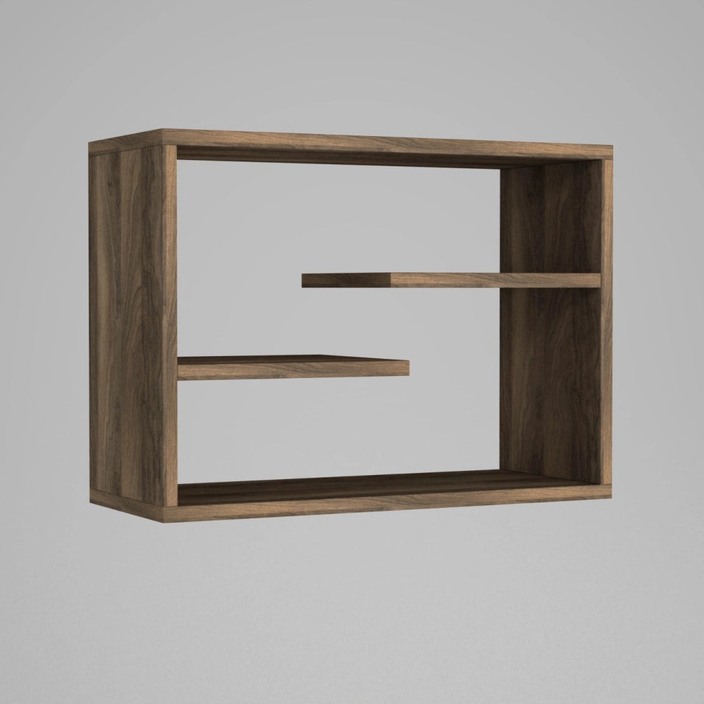 Mensola da parete in legno "Tino" - 60 x 19 x 44 cm - Noce