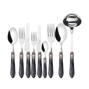 OXFORD Ghiera Argento Anticato, Posate Set 75 Pz, Scatola