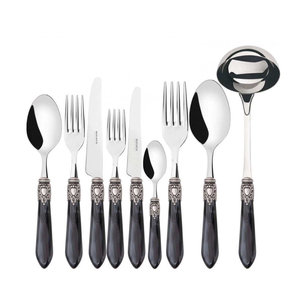 OXFORD Ghiera Argento Anticato, Posate Set 75 Pz, Scatola