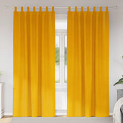 Tende oscuranti  con anelli 2 pz Senape in velluto