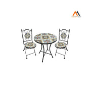 SET TAVOLO MOSAICO DA ESTERNO 'FIORARTE' Ø cm 60 x h.75 (tav