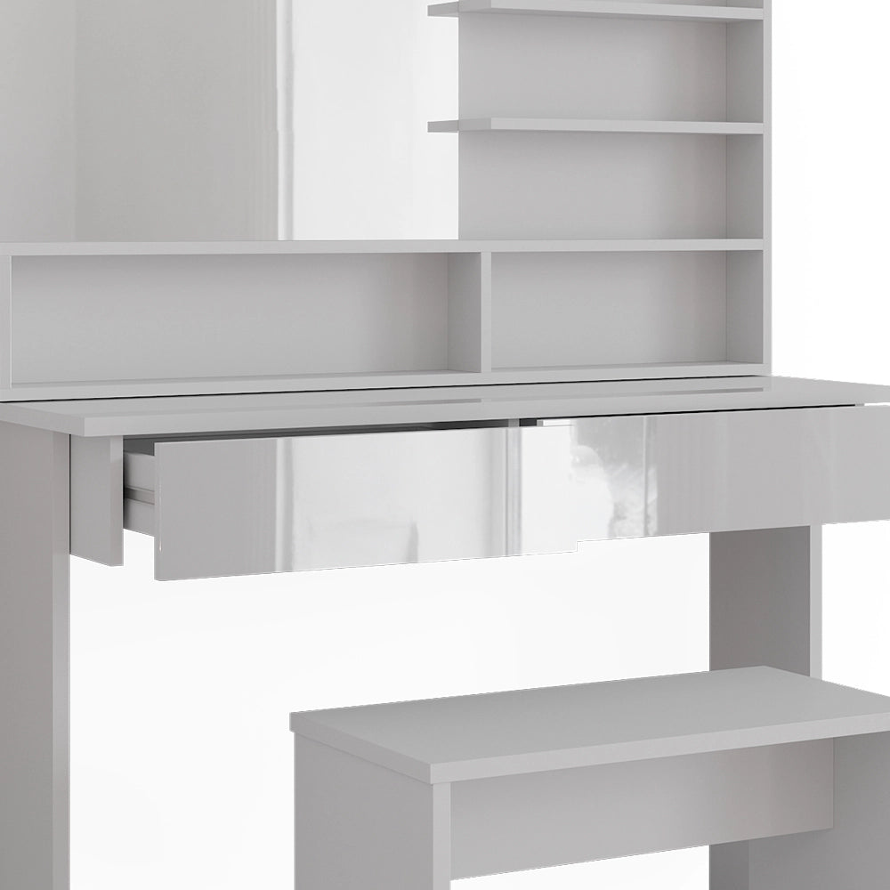 Vicco Tavolo da toeletta Bianco 120 cm con panca