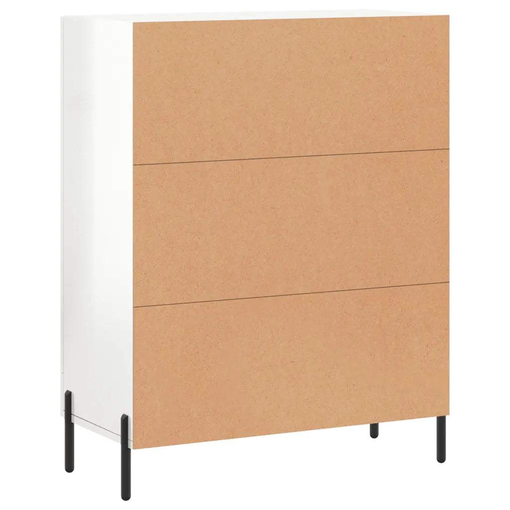 Credenza | Madia | Buffet da pranzo | Armadio da pranzo 69,5x34x90 cm in Legno Multistrato Bianco Lucido