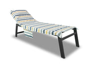 Telo Mare Lettino Spiaggia Piscina Con Cuscino E Tasche Modello Gold - Telo Mare - Blu-Gold