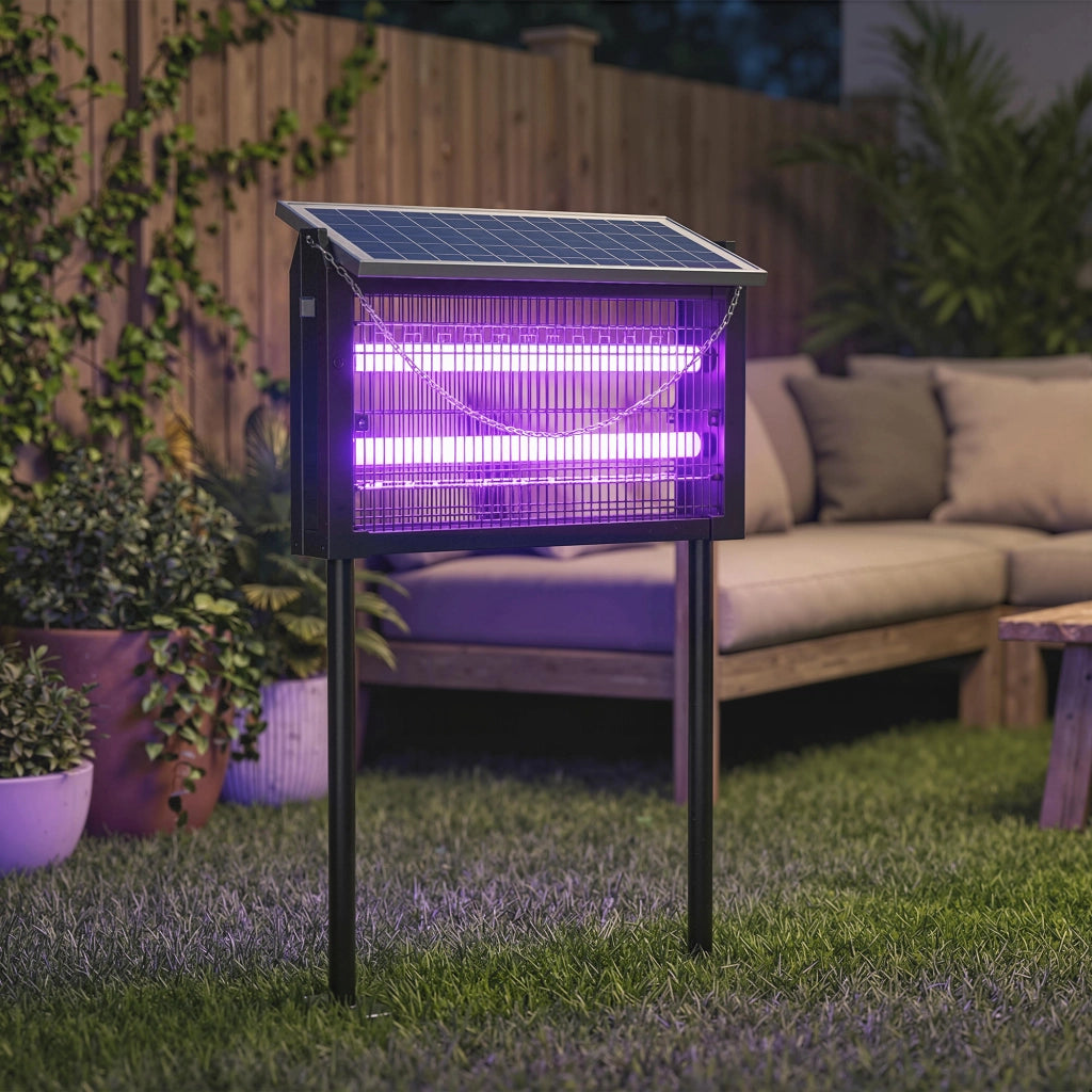 Lampada Antizanzare da Esterno a Energia Solare ¨C zephmum ¨C 45x18x90 cm, Nero