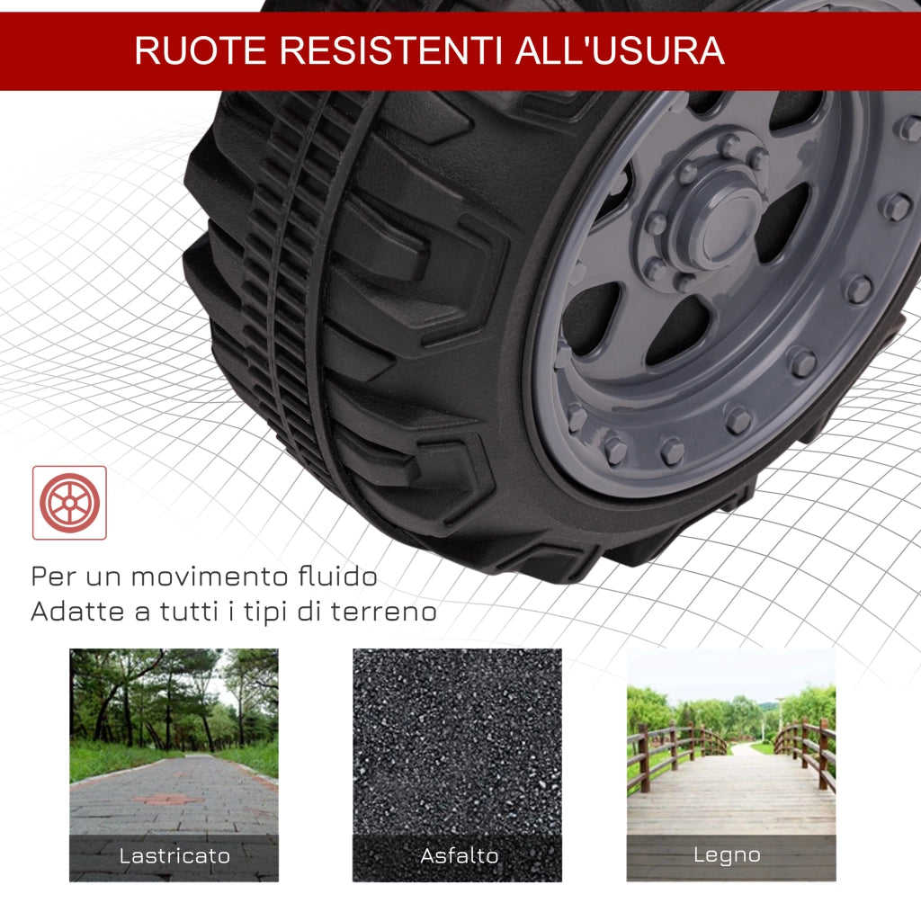 Quad Elettrico per Bambini con Batteria Ricaricabile 6V, Pulsante Acceleratore, Et¨¤ 18-36 Mesi, 70x42x45cm, Rosso