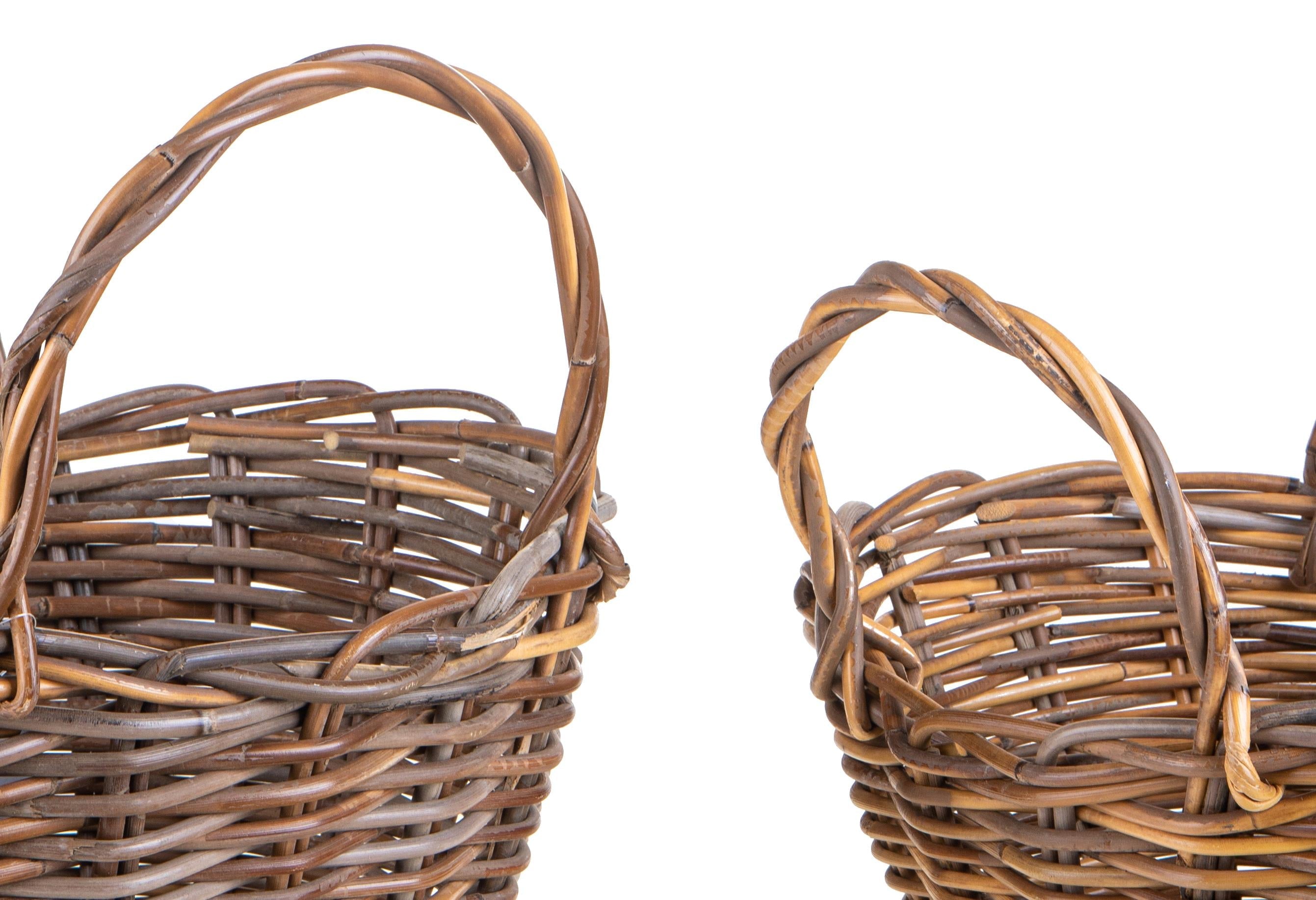 Set 2 Cesti Ovali in Vimini con Manici Larghezza 45 cm