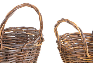 Set 2 Cesti Ovali in Vimini con Manici Larghezza 45 cm