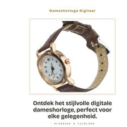 Orologio da donna digitale - Stile Rond - Cinturino in pelle - Impermeabile - Orologio meccanico preciso - Cinturino regolabile