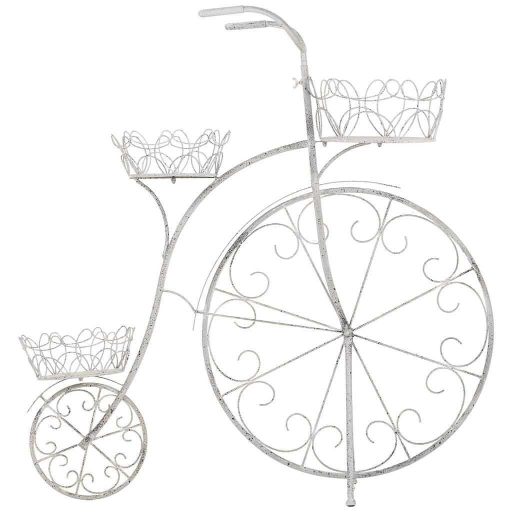 Portavasi in metallo per 3 vasi grigio 102,24x38,1x102,87h cm