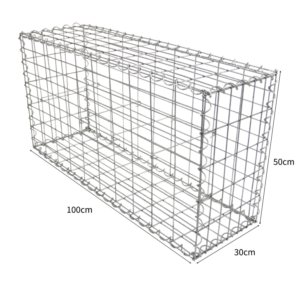 Set 6 Gabbioni da Giardino 100x30x50 cm per Sassi e Legna