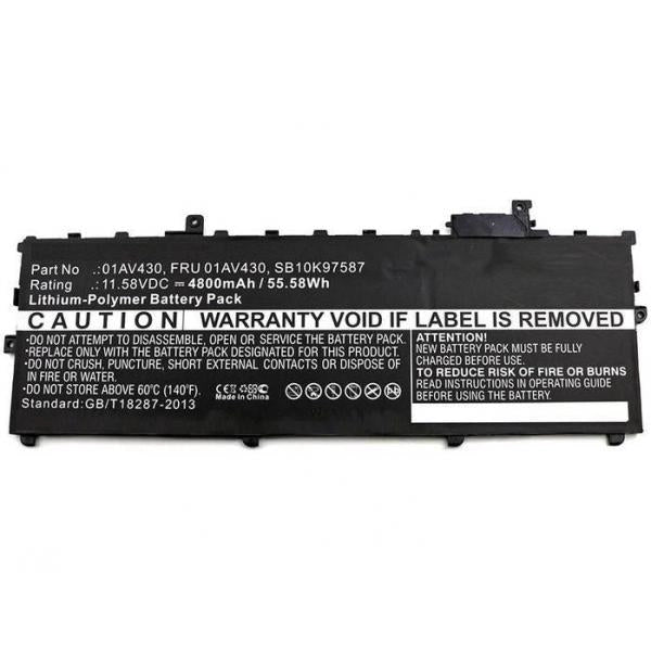 CoreParts 01AV494-CP ricambio per laptop Batteria (Laptop Battery, 55Wh Li-Pol - 11.58V 4800mAh, Black, - 01AV494 for Lenovo ThinkPad X1 Carbon 2017 - Warranty: 12M)