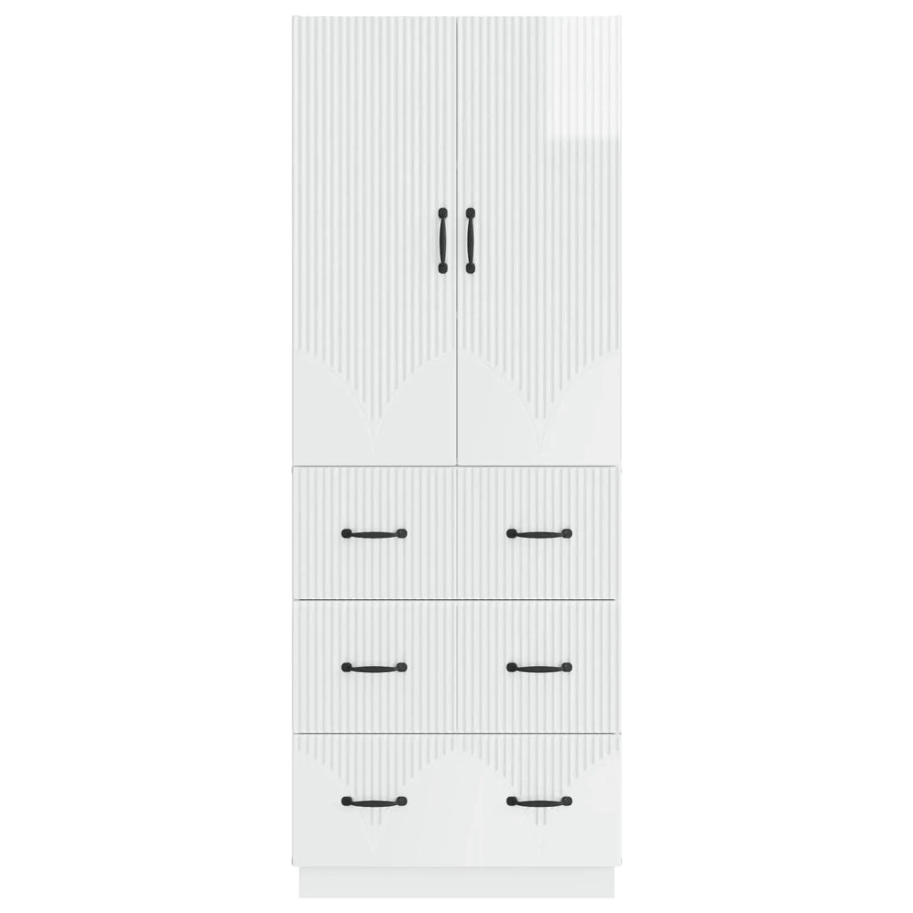 Set di armadi 2 pcs Bianco Lucido 66 x 34,5 x 87 cm