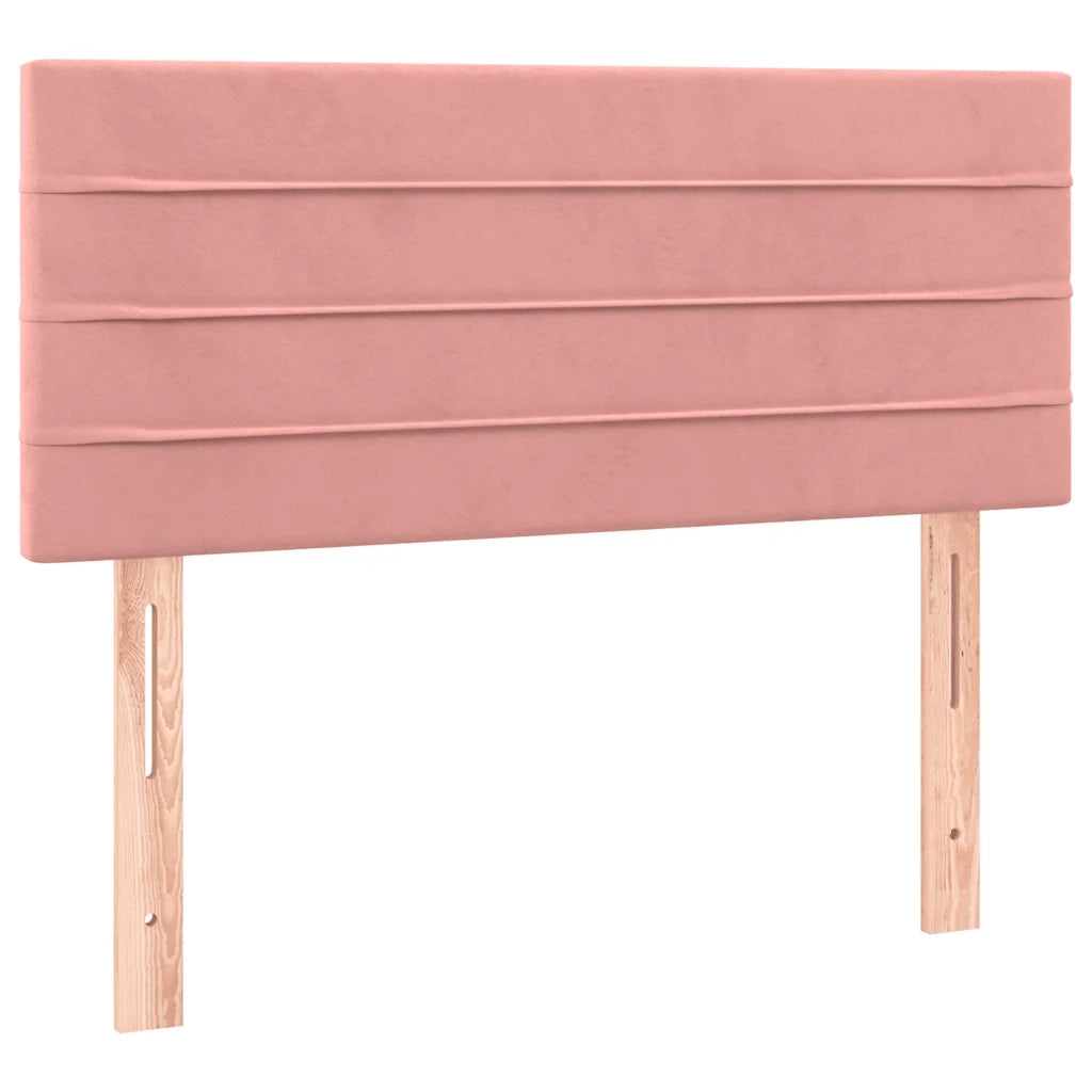 Letto a Molle con Materasso e LED Rosa 120x190 cm in Velluto