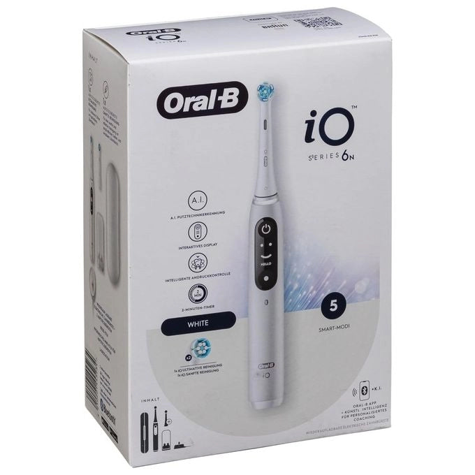 Oral-B 445234 iO Series 6 Spazzolino elettrico magnetico 5 modalita' autonomia 14 giorni colore Bianco