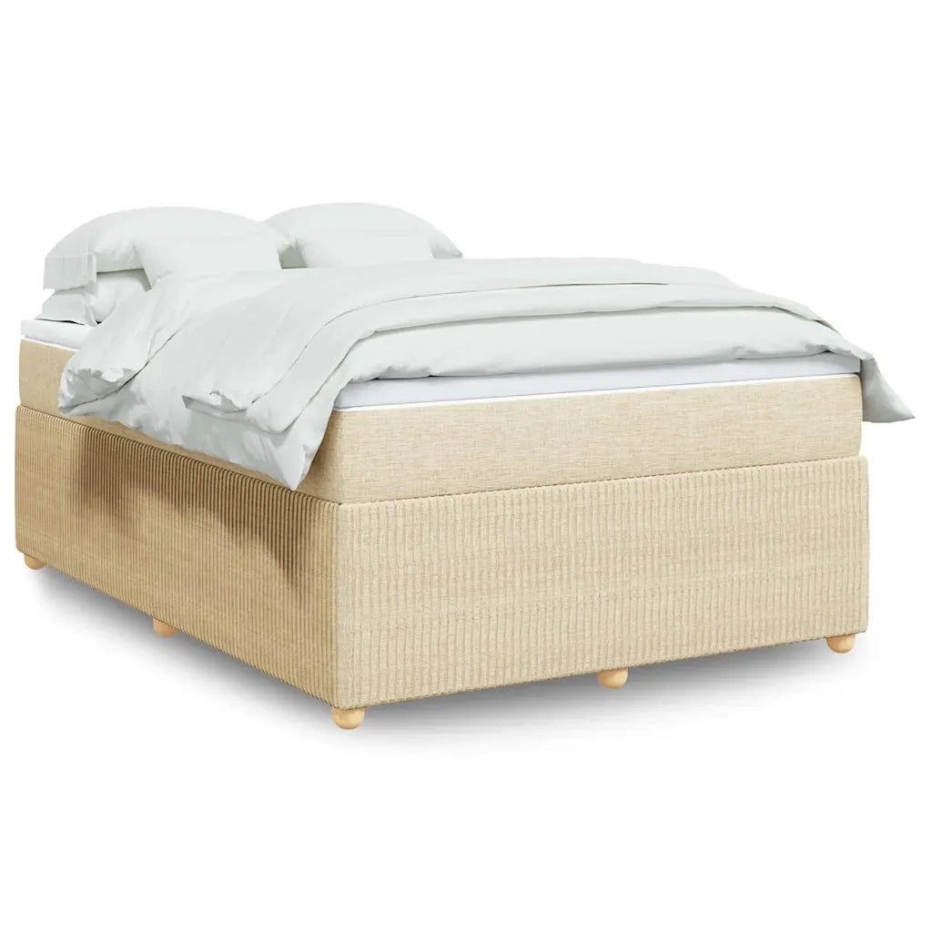 Giroletto a Molle con Materasso Crema 140x19 cm in Tessuto 3285572