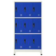 Armadietto con Serratura Grigio e Blu 90x45x180 cm in Acciaio 339810