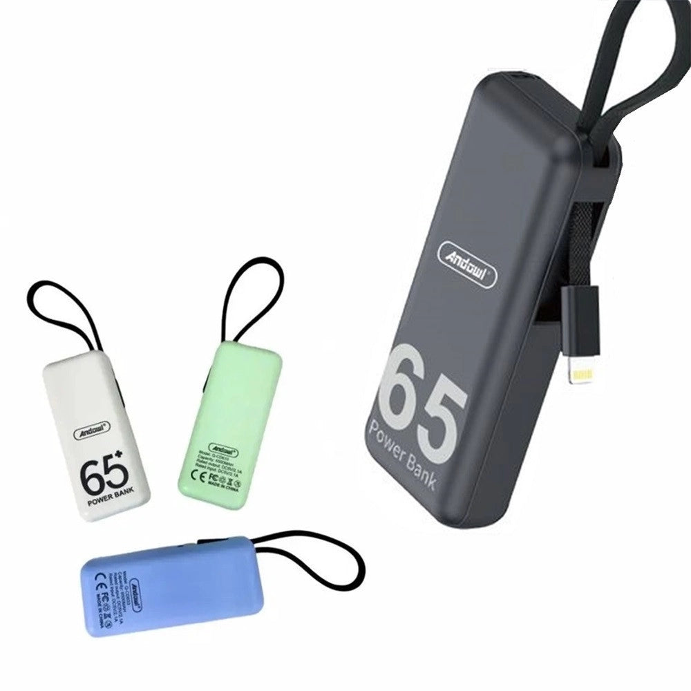 Trade Shop - Power Bank Portatile Mini Batteria Esterna 6500mah Ricarica Rapida Cavo Lightning Q-cd632 -