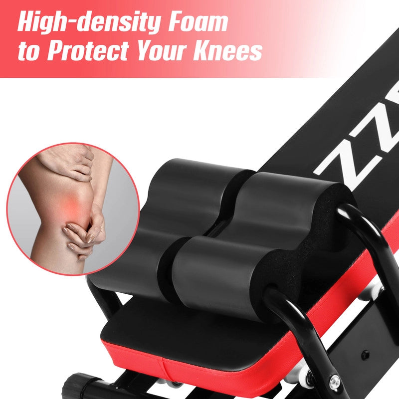 Panca Addominale Pieghevole, Panca Addominale Flessibile 5 in 1 , Attrezzatura per Fitness Verticale Multifunzionale Completamente Compatta