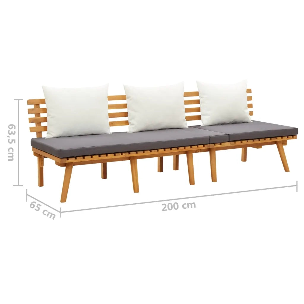 Divano Letto da Giardino 200x65 cm in Legno Massello di Acacia 316263