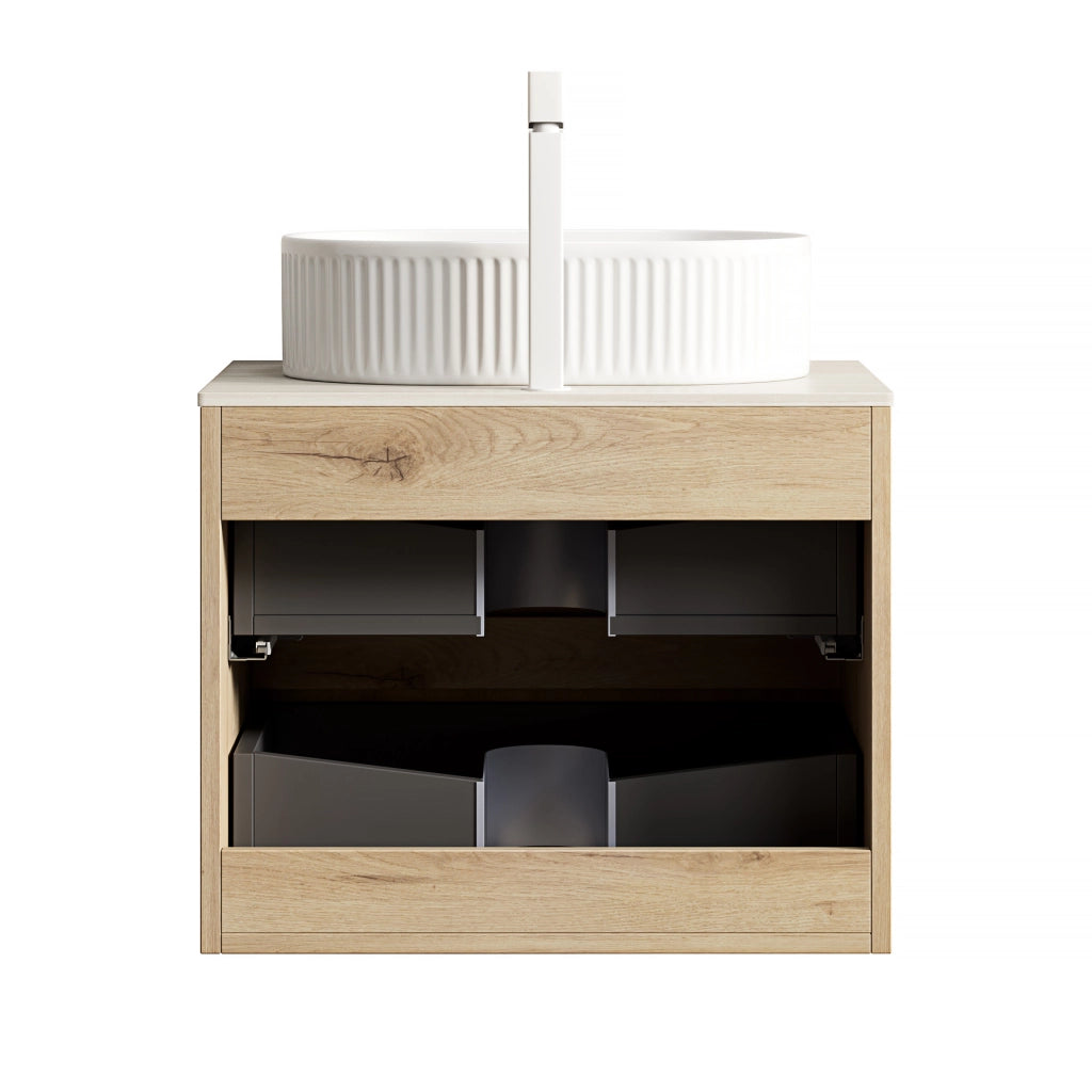 Mobile sottolavabo con 2 cassetti e chiusura soft close - per bagno - 60×46×62.2 cm - bianco
