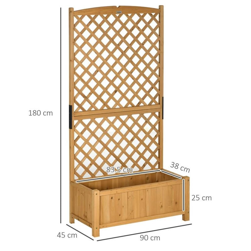 FIORIERA DA ESTERNO IN LEGNO D'ABETE CON DESIGN VERTICALE RIALZATO, 90X45X180 CM
