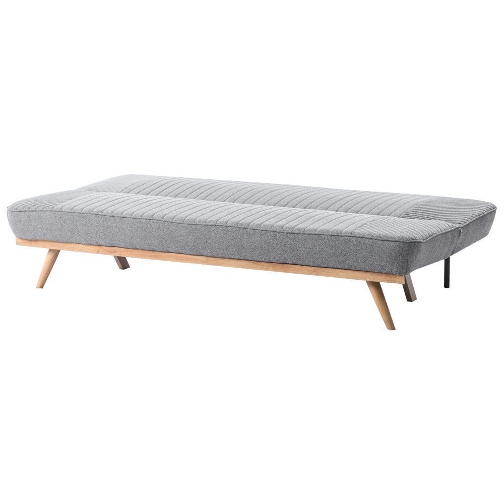 Divano letto Grigio Rivestimento in tessuto Gambe in metallo 2 posti Seduta con schienale imbottito Design moderno Senza braccioli