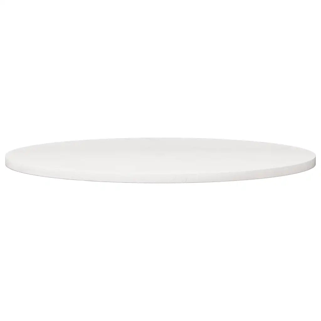 Piano Tavolo Bianco Ã˜80x2,5 cm in Legno Massello di Pino