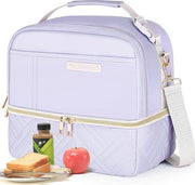 Borsa da lavoro e picnic 2-traps per donne - pelle vegana, impermeabile, isolata, ideale per lavoro e picnic