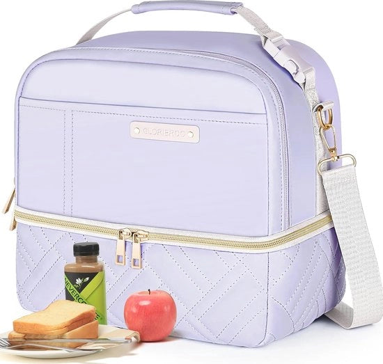 Borsa da lavoro e picnic 2-traps per donne - pelle vegana, impermeabile, isolata, ideale per lavoro e picnic